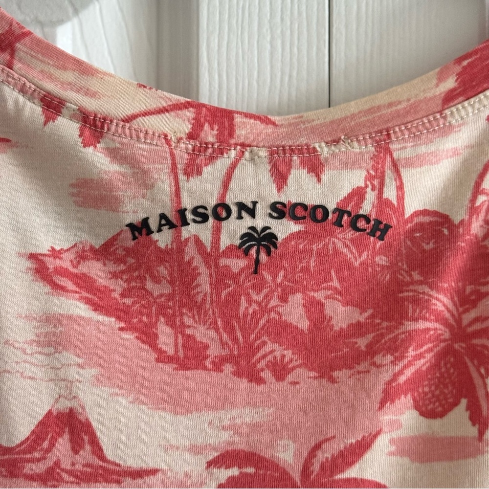 SCOTCH AND SODA Tropical Pink Palm Tree T-Shirt, Size S - Picture 6 of 10